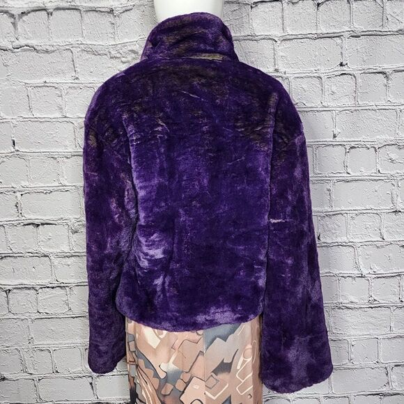 Sin By Morgan Cooper Purple Faux Fur Jacket, Women's Small - Picture 4 of 12